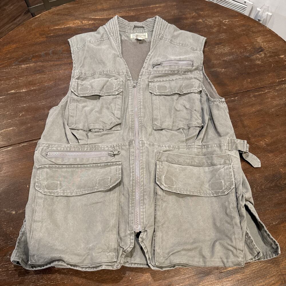 Vtg LL Bean Safari Vest Womens Large GrayUtility Photography Fishing Hiking L805